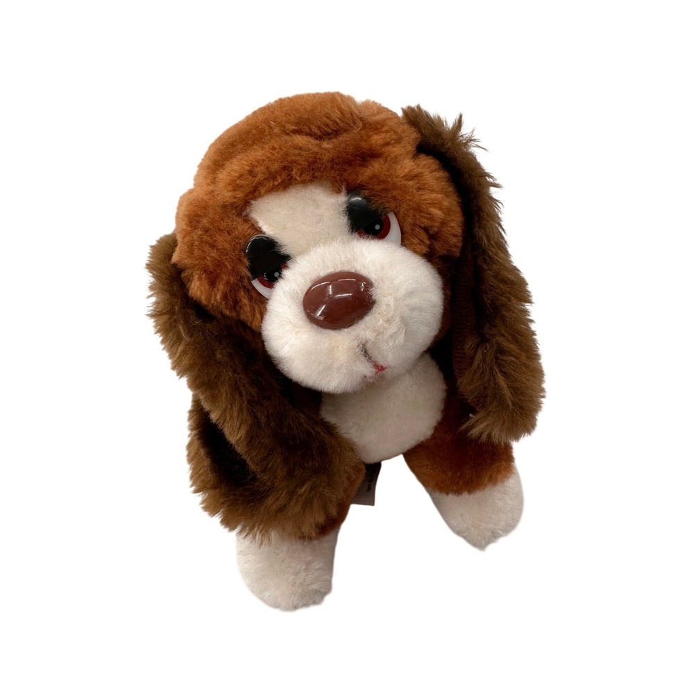 Russ Berrie‎ Dog Plush Baxter Vintage Stuffed Animal Puppy Brown White 6in Toy
